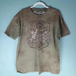 Affliction Mens Distressed Lion Tie Dye Crewneck Short Sleeve Tee Shirt Size XL